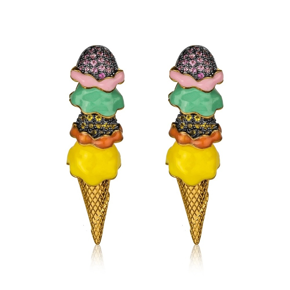 Ice Cream Scoops Shakey Linear Earrings